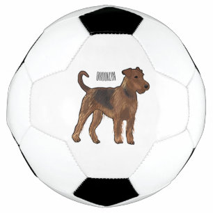 Airedale terrier dog cartoon illustration football