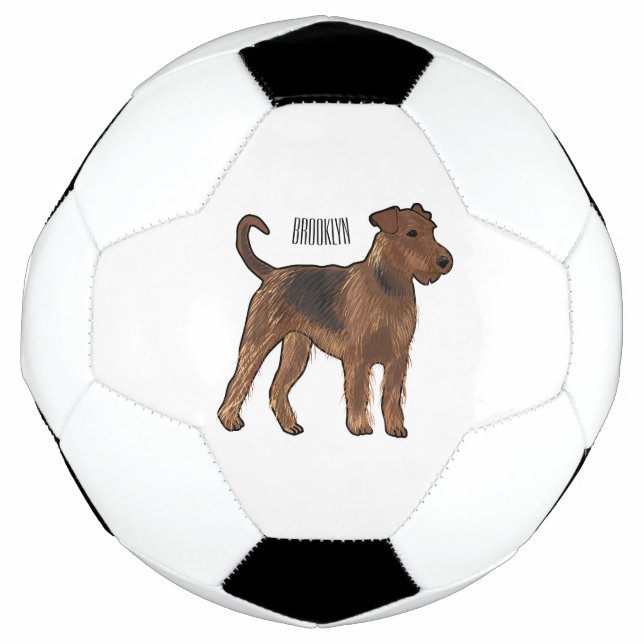 Airedale terrier dog cartoon illustration football (Front)