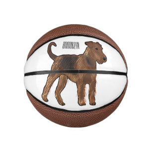 Airedale terrier dog cartoon illustration mini basketball