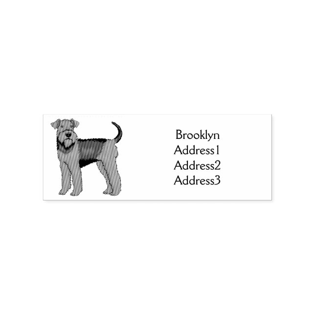 Airedale terrier dog cartoon illustration rubber stamp (Imprint)