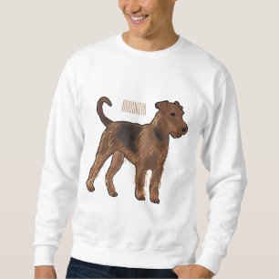 Airedale terrier dog cartoon illustration sweatshirt