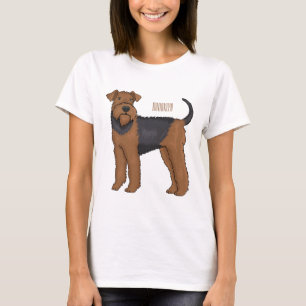 Airedale terrier dog cartoon illustration T-Shirt