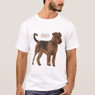 Airedale terrier dog cartoon illustration T-Shirt