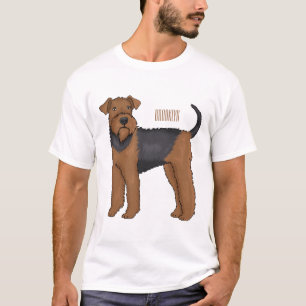 Airedale terrier dog cartoon illustration  T-Shirt