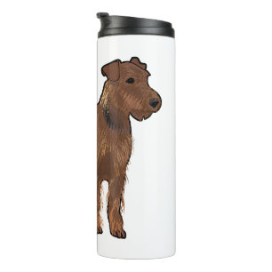 Airedale terrier dog cartoon illustration thermal tumbler