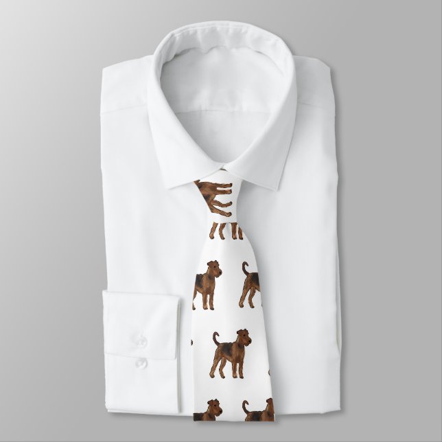 Airedale terrier dog cartoon illustration tie (Tied)