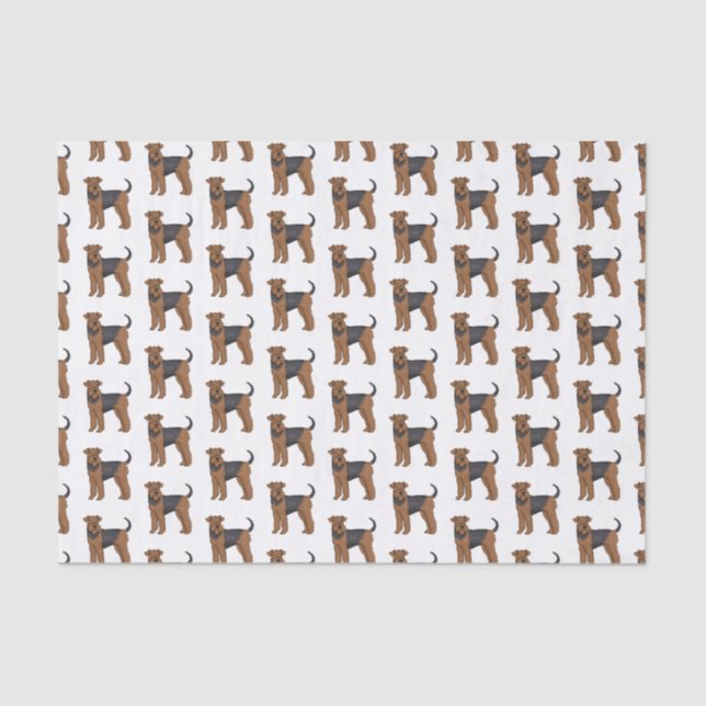 Airedale terrier dog cartoon illustration  tissue paper (Front)