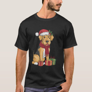 Airedale Terrier Dog Christmas Outfits Santa Hat D T-Shirt