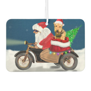 Airedale Terrier Dog Christmas Santa Claus    Car Air Freshener