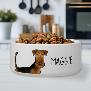 Airedale Terrier Dog Close-Up With Custom Pet Name