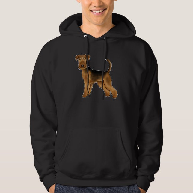 Airedale Terrier Dog Illustration Bingley Terrier Hoodie (Front)