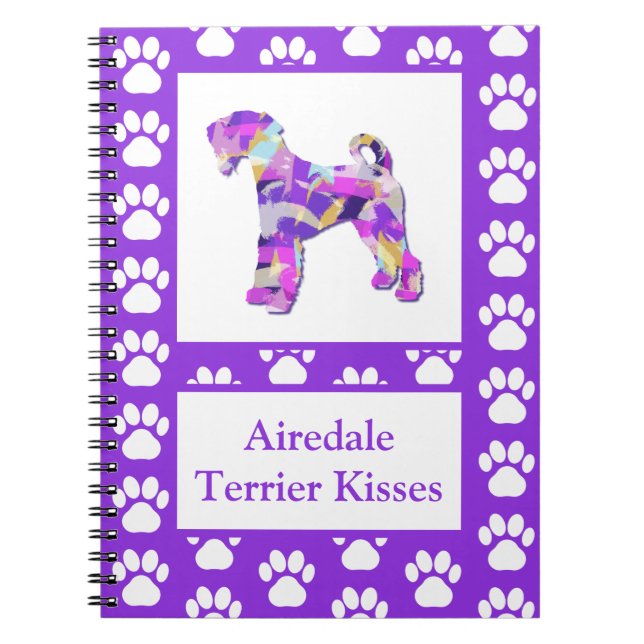 Airedale Terrier Dog Kisses Silhouette Cute PPY&B Notebook (Front)
