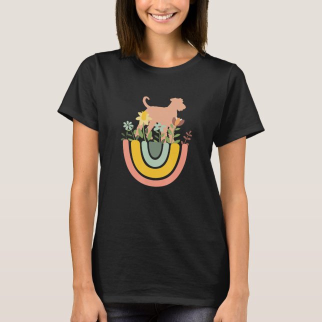 Airedale Terrier Dog  Mom Dad Pet Cute Rainbow Boh T-Shirt (Front)