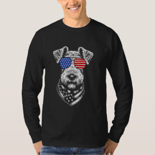 Airedale Terrier Dog Patriotic 4th of July America T-Shirt