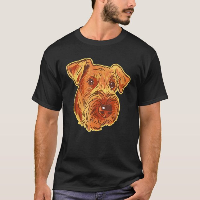 Airedale Terrier Dog Pet Portrait T-Shirt (Front)