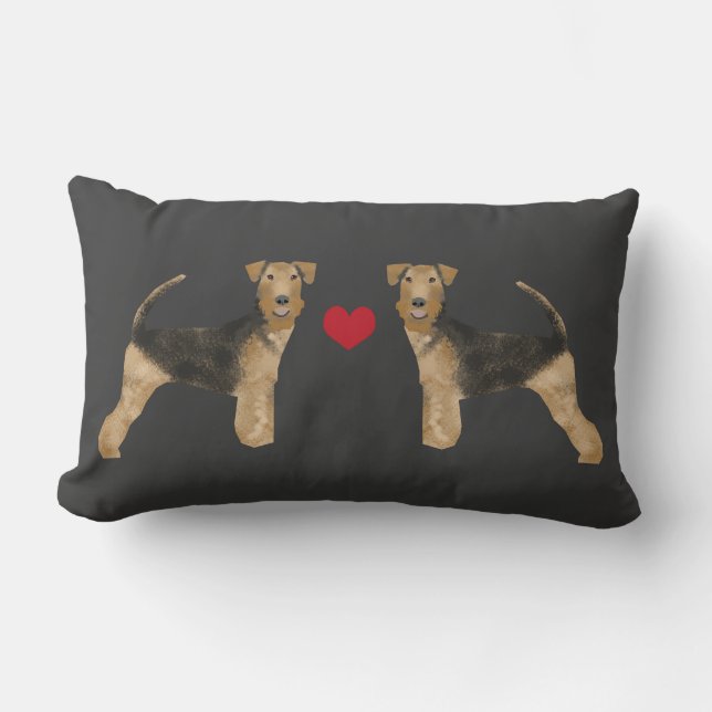 Airedale Terrier dog pillow dog love airedale love (Front)