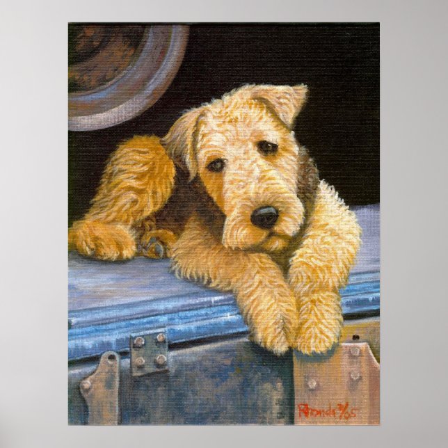 Airedale Terrier Dog Portrait Poster (Front)