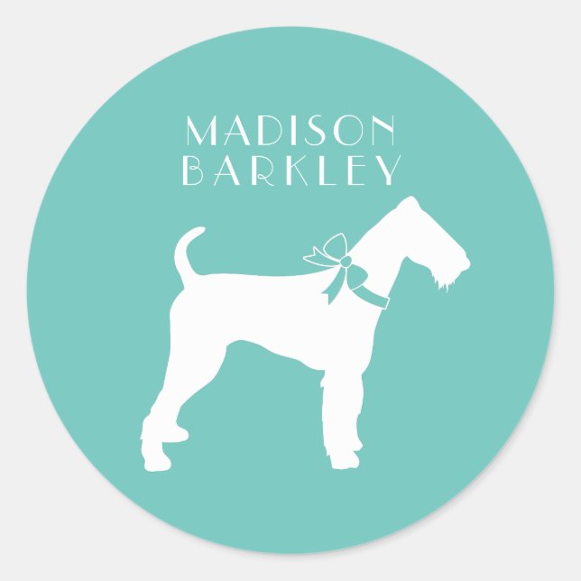 Airedale Terrier Dog Puppy Classic Round Sticker (Front)