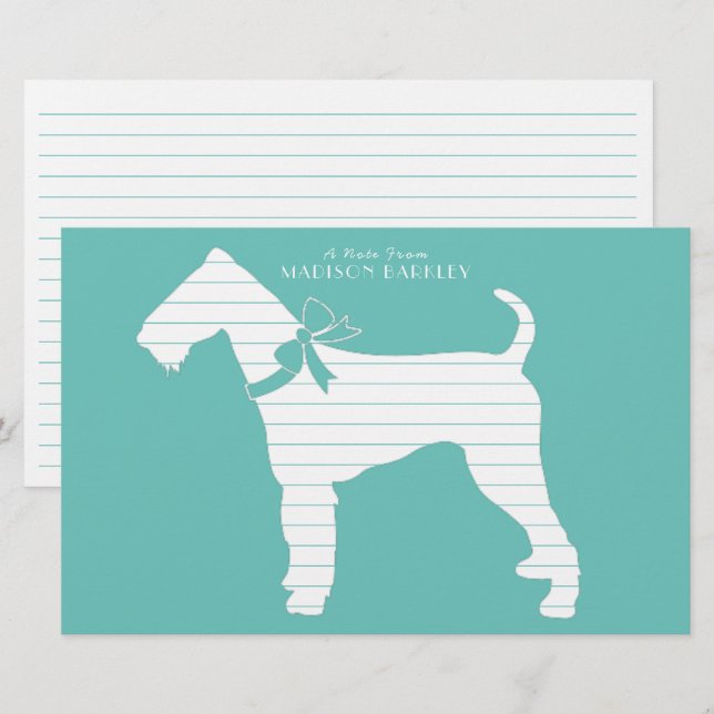 Airedale Terrier Dog Puppy Stationery (Front/Back)