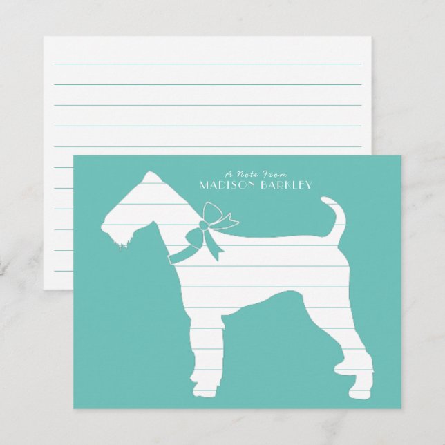 Airedale Terrier Dog Puppy Thank You Card (Front/Back)