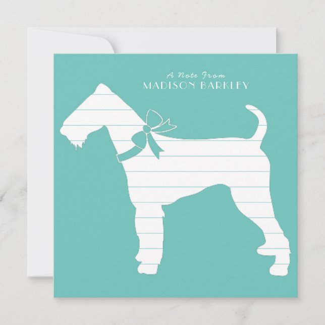 Airedale Terrier Dog Puppy Thank You Card (Front)