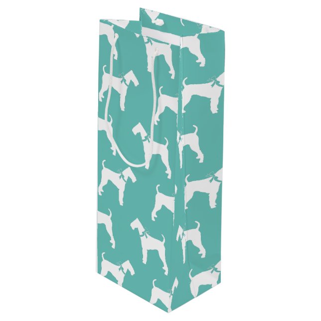 Airedale Terrier Dog Puppy Wine Gift Bag (Front Angled)