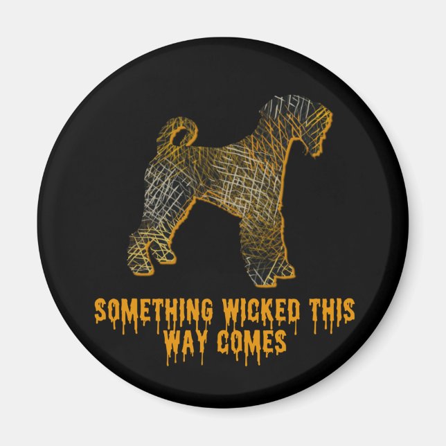 Airedale TerrieR Dog Silhouette Fun Halloween Magnet (Front)