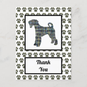 Airedale Terrier Dog Silhouette Thank You Postcard