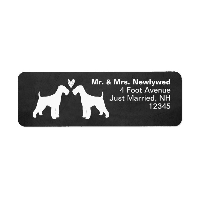 Airedale Terrier Dog Silhouettes Return Address (Front)