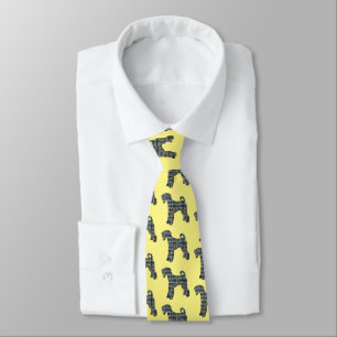 Airedale Terrier Dog Yellow & Blue Line Yellow Tie
