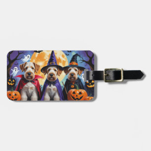 Airedale Terrier Dogs Pumpkin Halloween Funny Luggage Tag