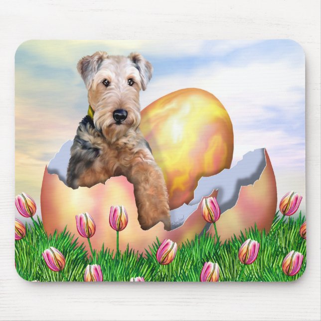 Airedale Terrier Easter Surprise Mouse Mat (Front)