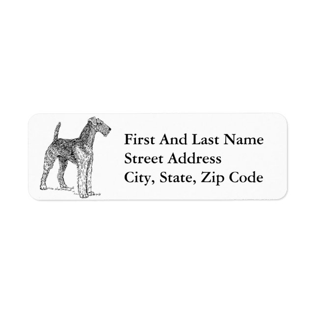 Airedale Terrier Elegant Dog Drawing (Front)