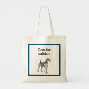 Airedale Terrier Elegant Dog Drawing Tote Bag