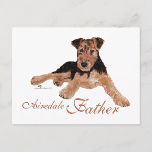 Airedale Terrier Fathers Day Postcard