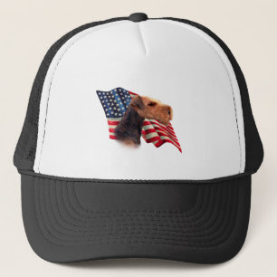 Airedale Terrier Flag Trucker Hat