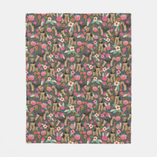 Airedale Terrier Floral dog blanket