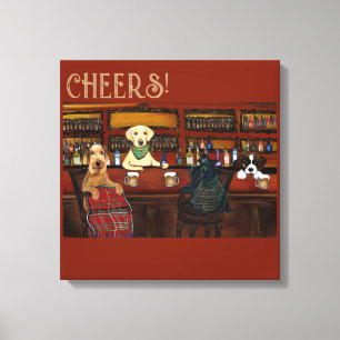  AIREDALE TERRIER  & FRIENDS       CANVAS PRINT