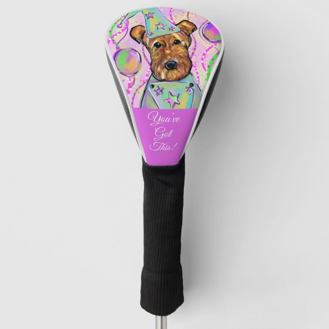 AIREDALE TERRIER   GOLF HEAD COVER (Front)