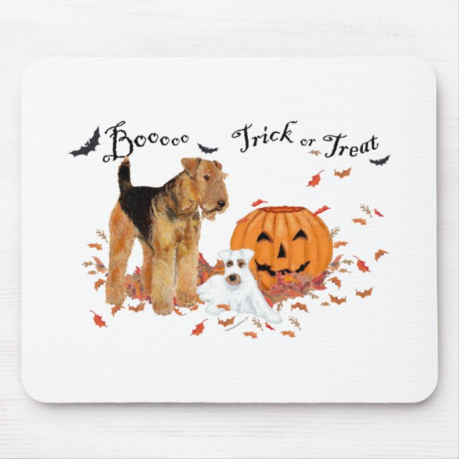 Airedale Terrier Halloween Mouse Mat (Front)