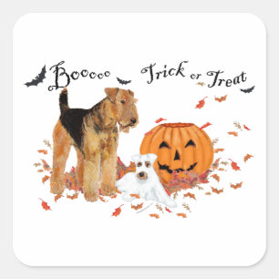 Airedale Terrier Halloween Square Sticker