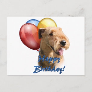 Airedale Terrier Happy Birthday Balloon Postcard