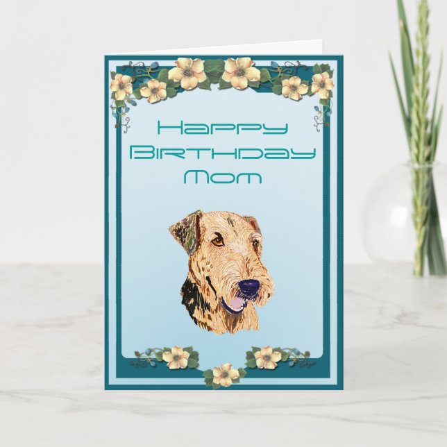 Airedale Terrier Happy Birthday Card (Front)