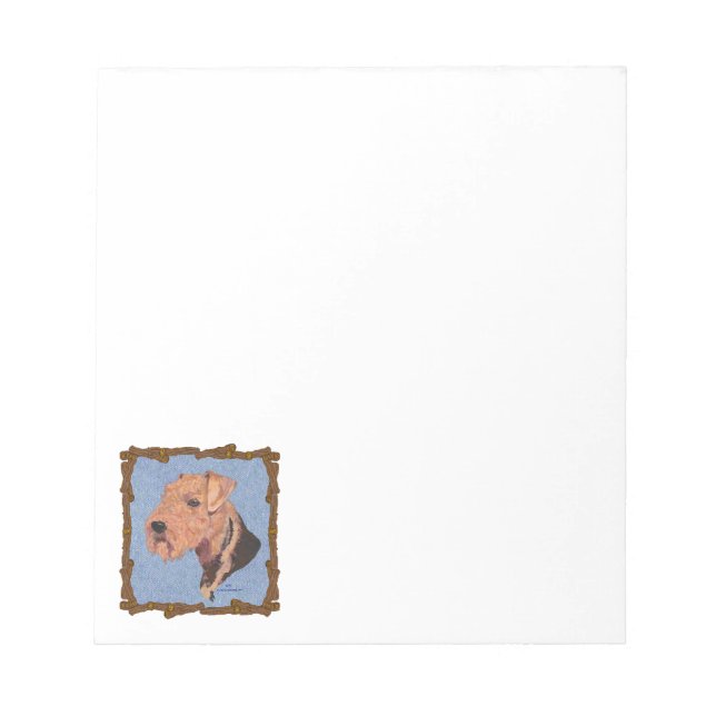 Airedale Terrier Head Study Notepad (Front)