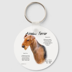 Airedale Terrier History Key Ring
