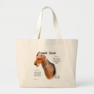 Airedale Terrier History Large Tote Bag
