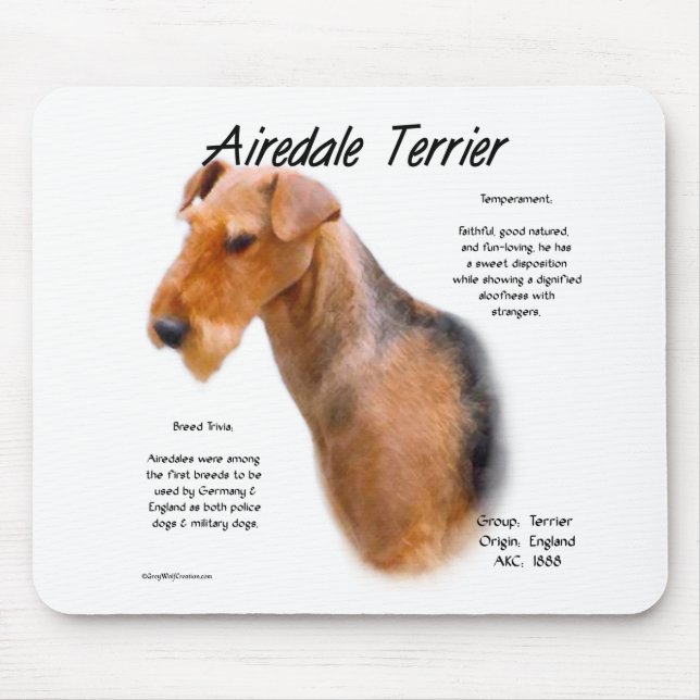 Airedale Terrier History  Mouse Mat (Front)