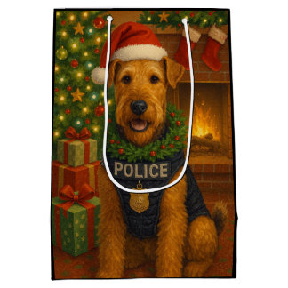 Airedale Terrier Holiday  Medium Gift Bag