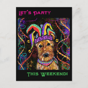 AIREDALE TERRIER HOLIDAY POSTCARD