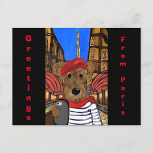 Airedale Terrier Holiday Postcard